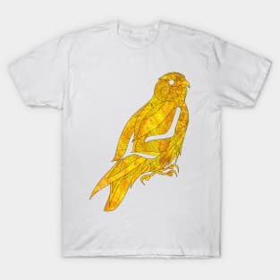 golden peregrine falcon bird ecopop kawaii pattern T-Shirt